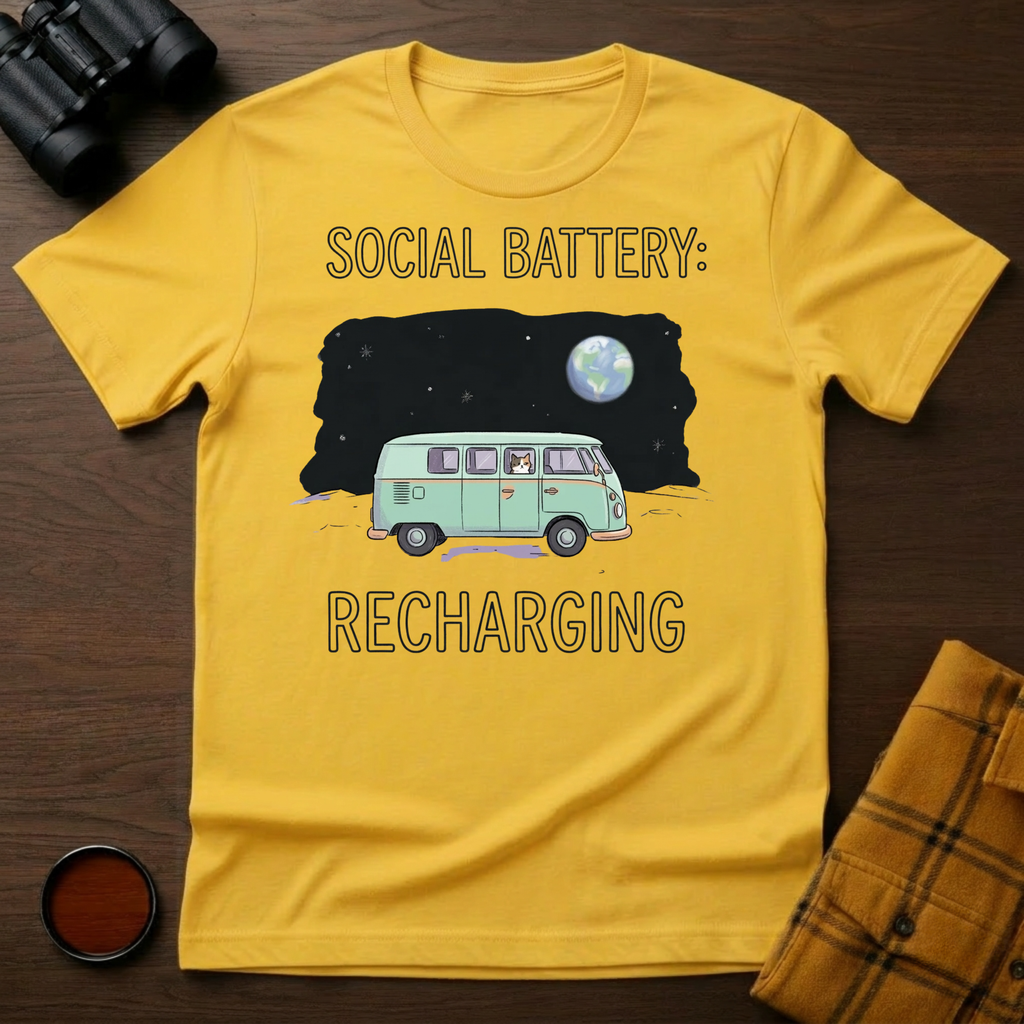 Social Battery Cat T-Shirt