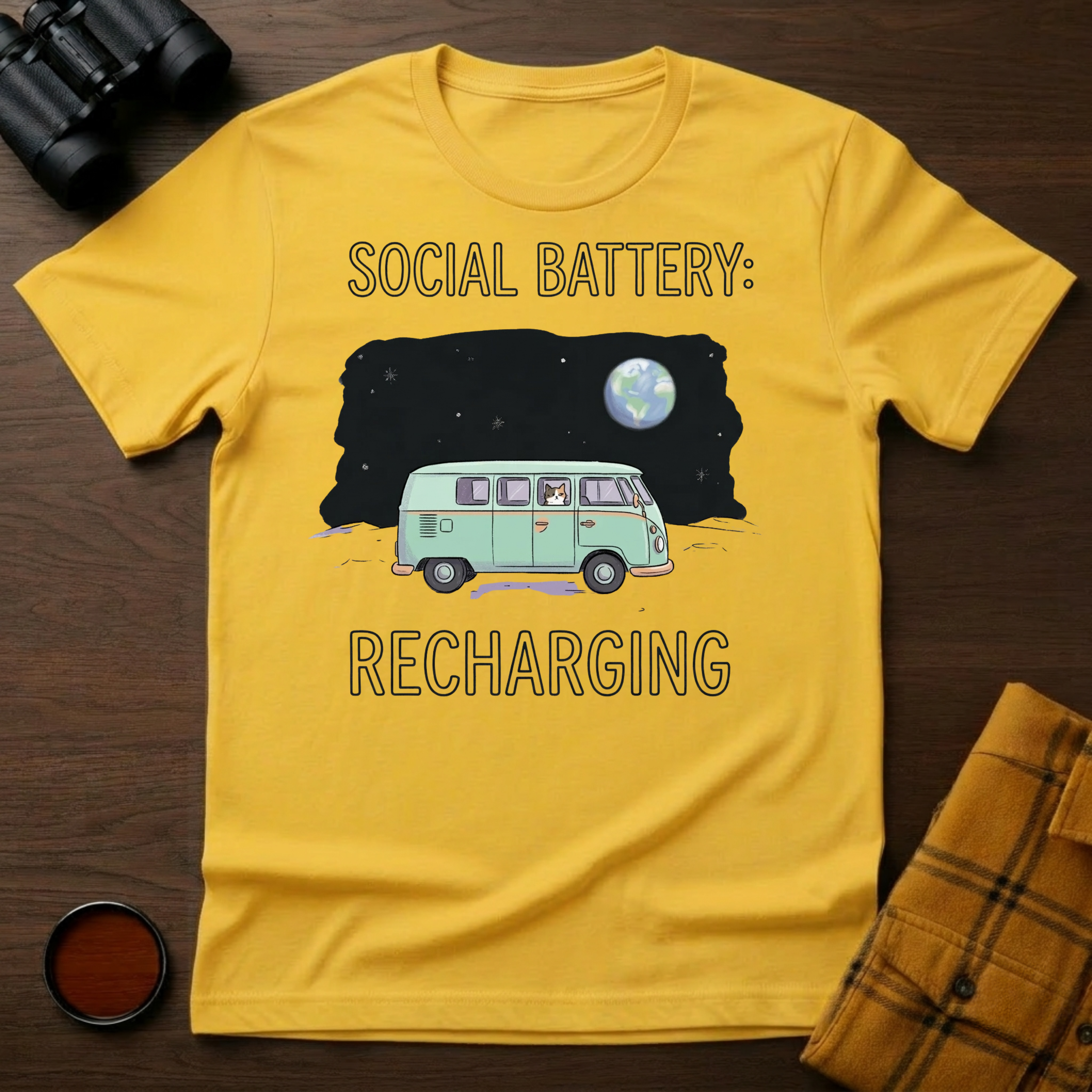 Social Battery Cat T-Shirt