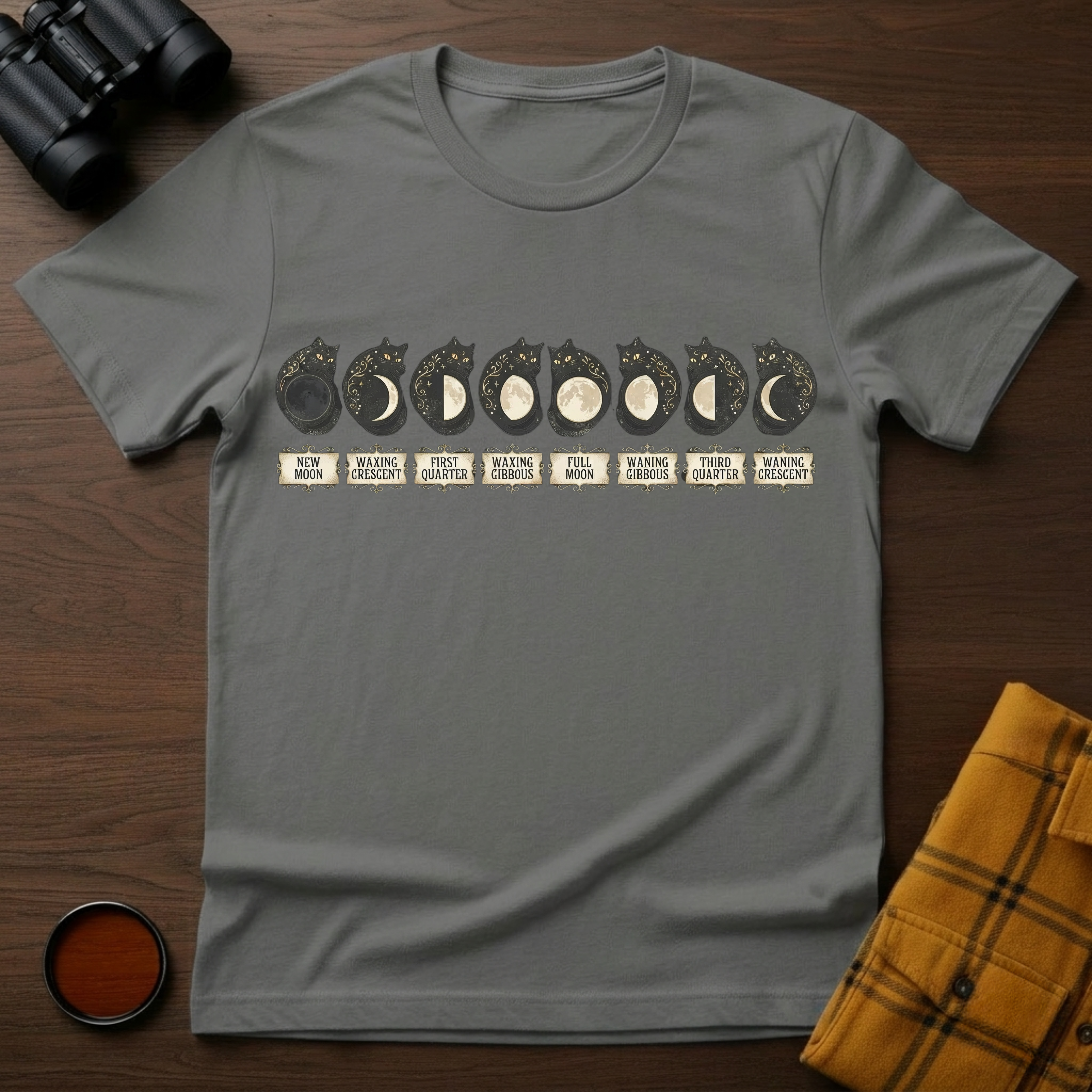 Moon Phases Cat T-Shirt