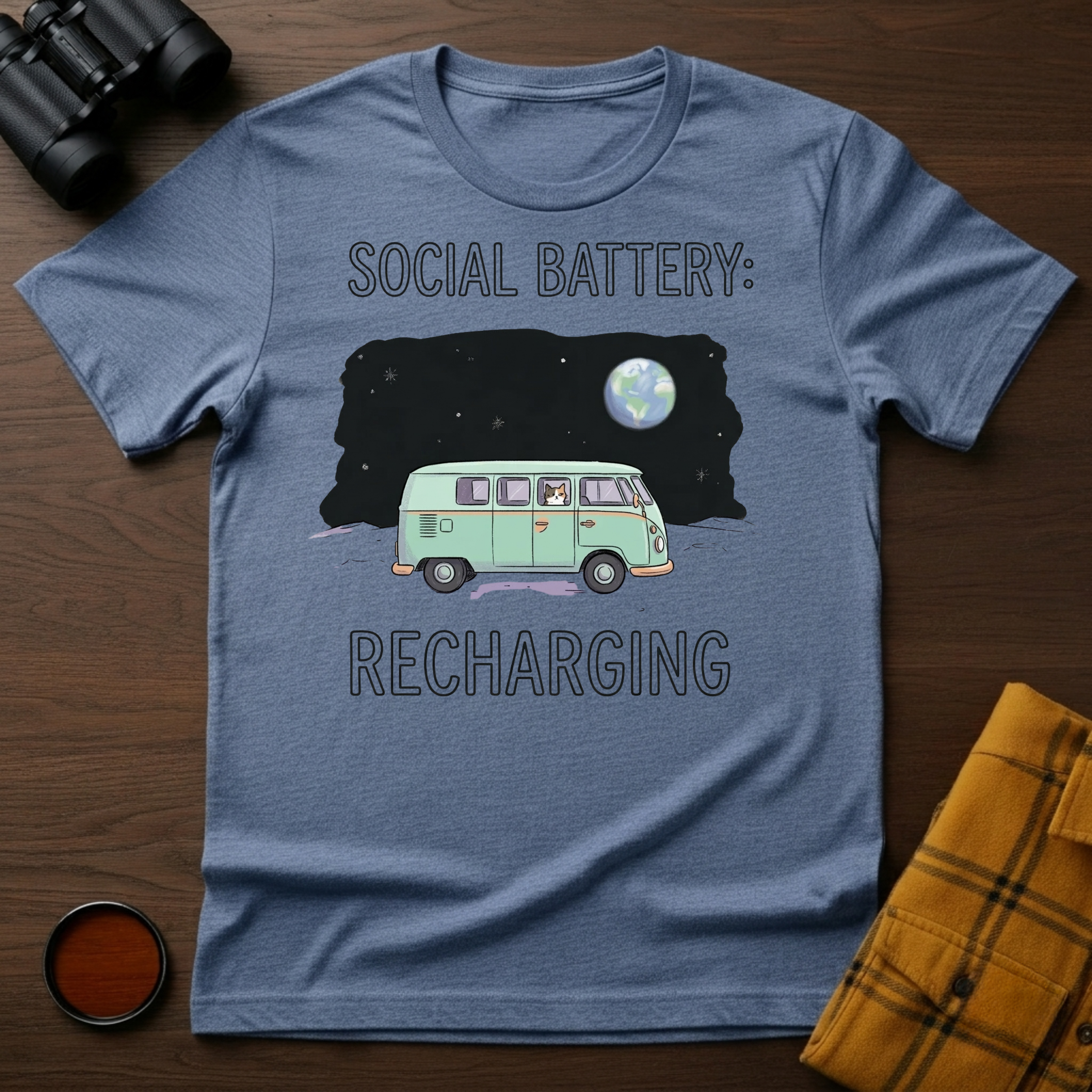 Social Battery Cat T-Shirt