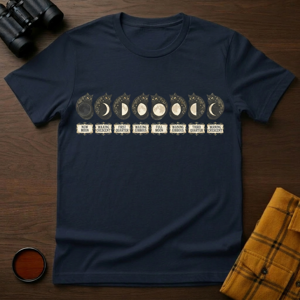 Moon Phases Cat T-Shirt