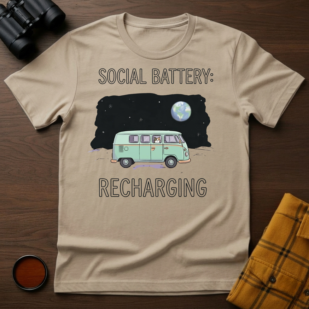 Social Battery Cat T-Shirt