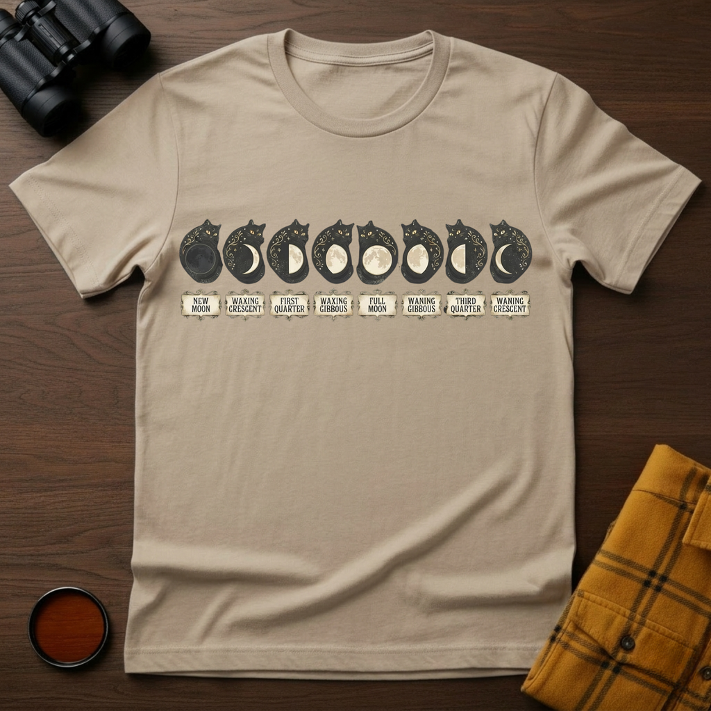 Moon Phases Cat T-Shirt