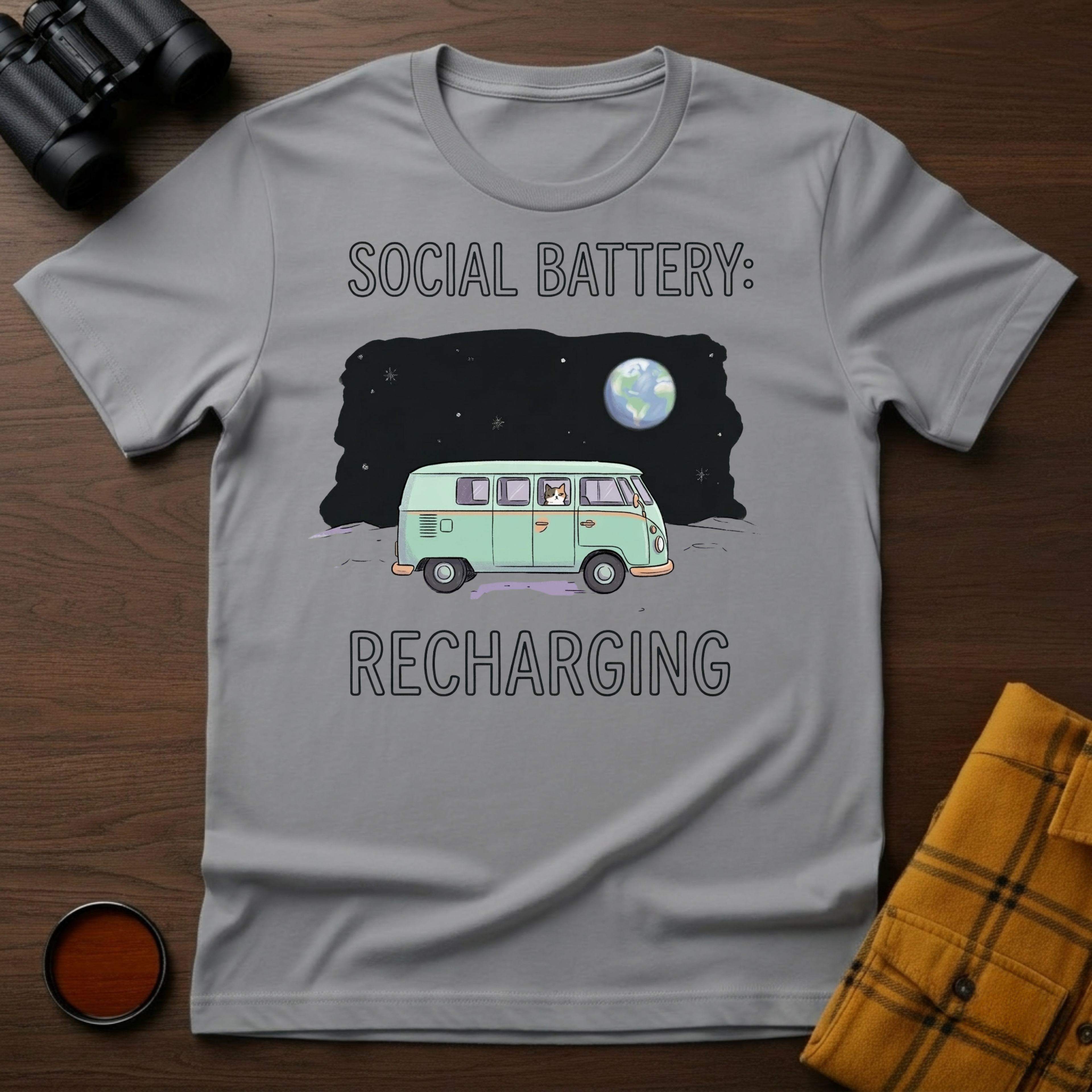 Social Battery Cat T-Shirt