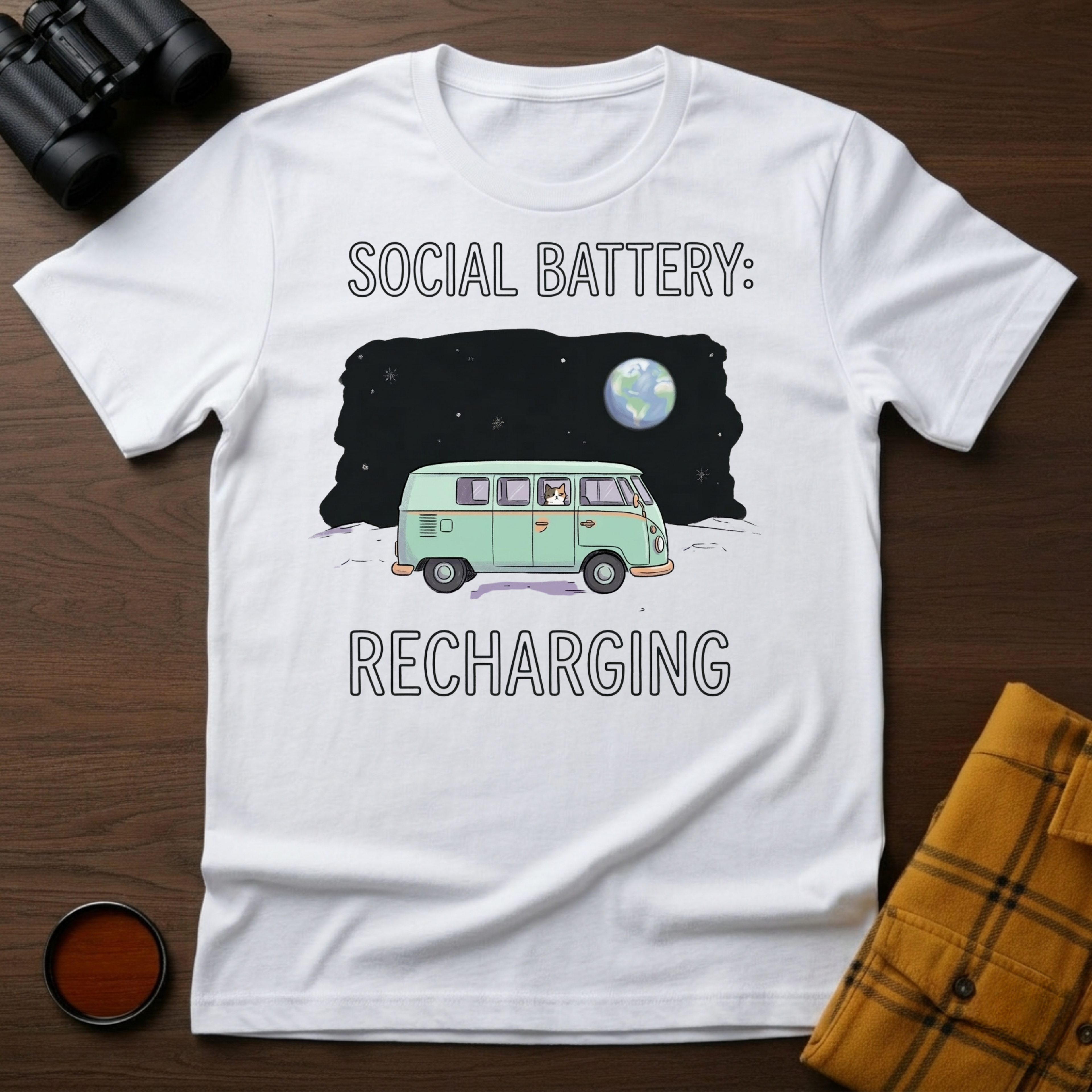 Social Battery Cat T-Shirt