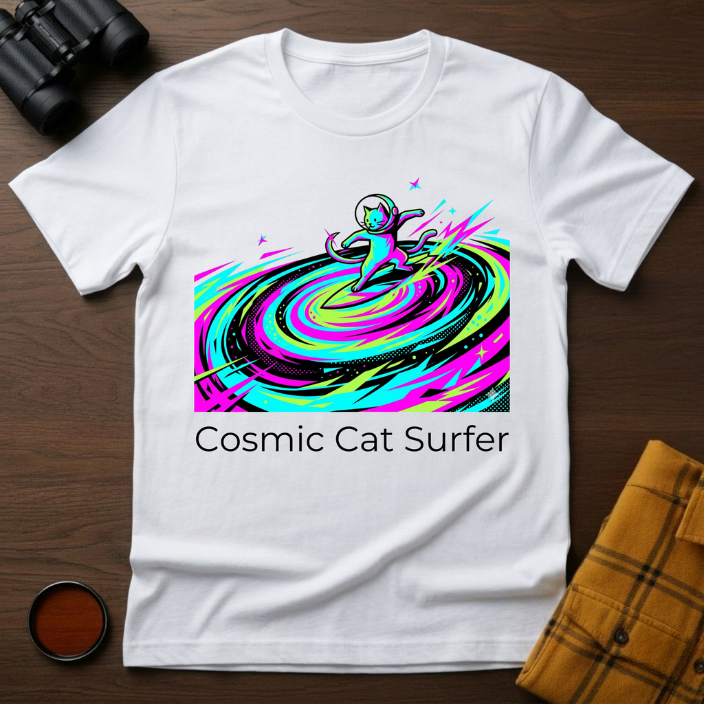 Cosmic Cat Surfer T-Shirt