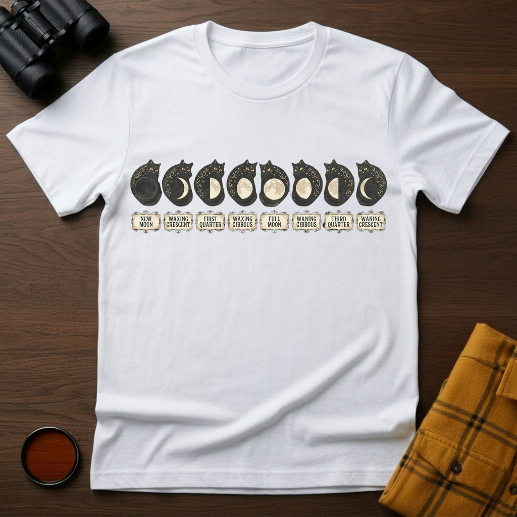 Moon Phases Cat T-Shirt